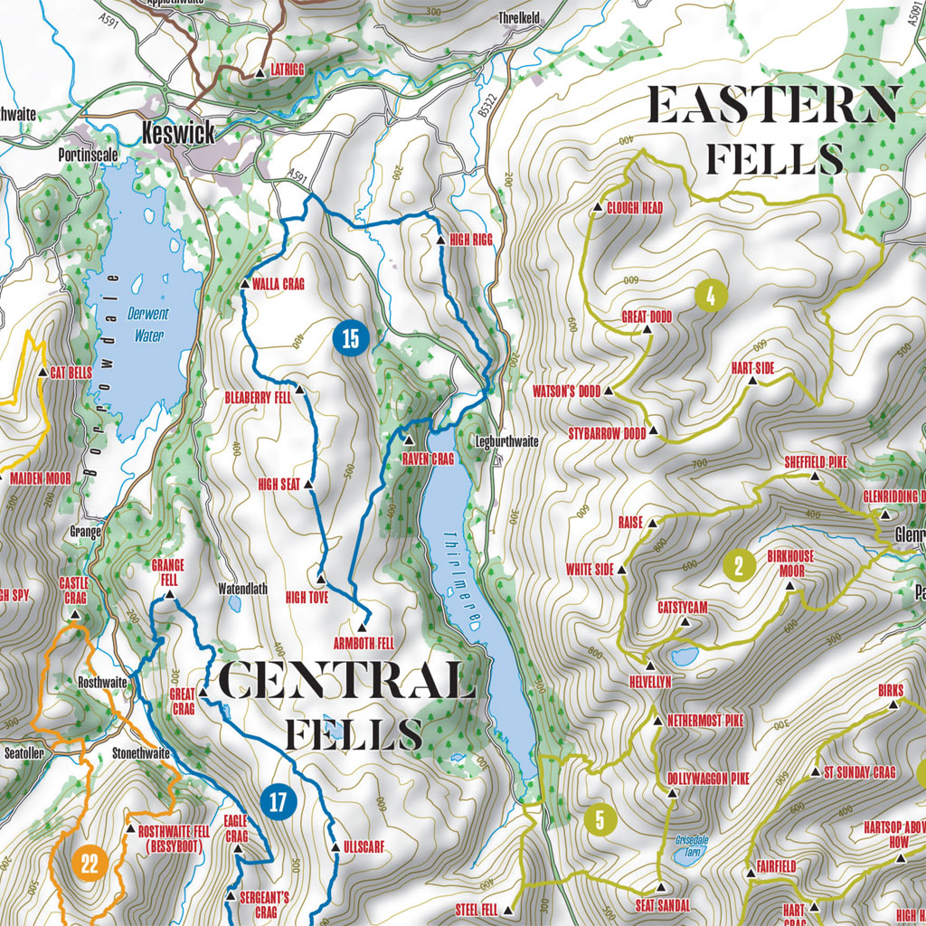 Peak Bagging: Wainwrights Fold-out Poster Map | Adventure Books by ...